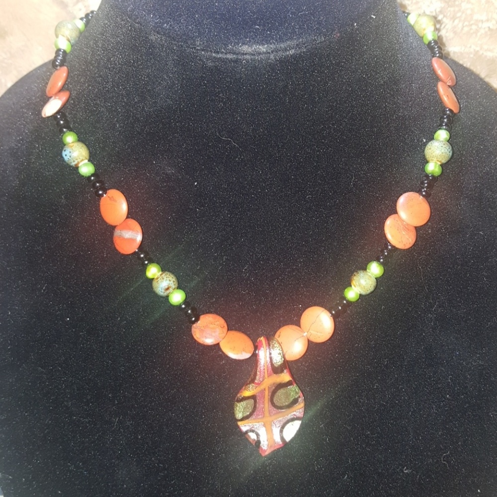 Glass beaded necklace